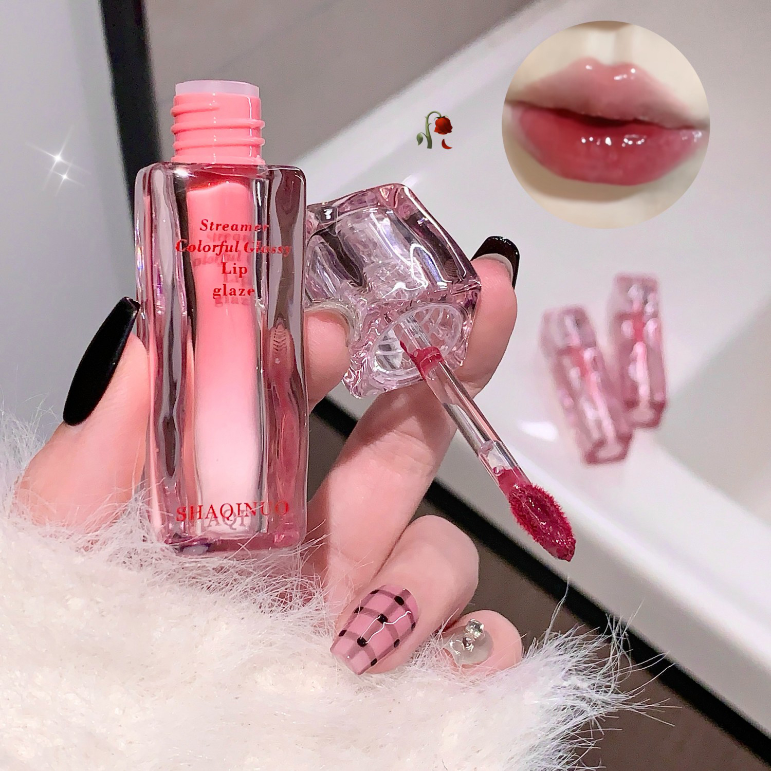 Water Gloss Lip Glaze Mirror Moisturizing Plump Non-stick Cup Jelly Transparent Liquid Lipstick Long-Lasting Tint Oil Lip Makeup — image 6
