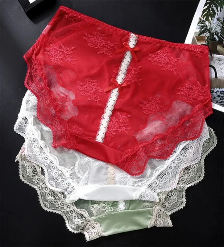 adults 18 plus size men's underwear Ice silk cuecas masculino 3D convex bag cueca color blocked lace mesh calzoncillos hombre — image 3