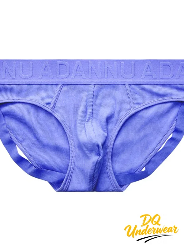 1PCS 솔리드 컬러 늑골이있는 남성 팬티 ADANNU 양각 로고 탄성 허리 스트레치 컴포트 일일 비키니 속옷 AD759