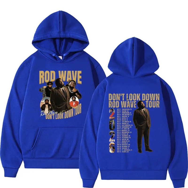 Rod Wave Don't Look Down Tour 2026 Rap Music Hoodies Men's Clothing Harajuku Hip Hop Sweatshirts Casual Fleece Oversized Hoodie — image 11