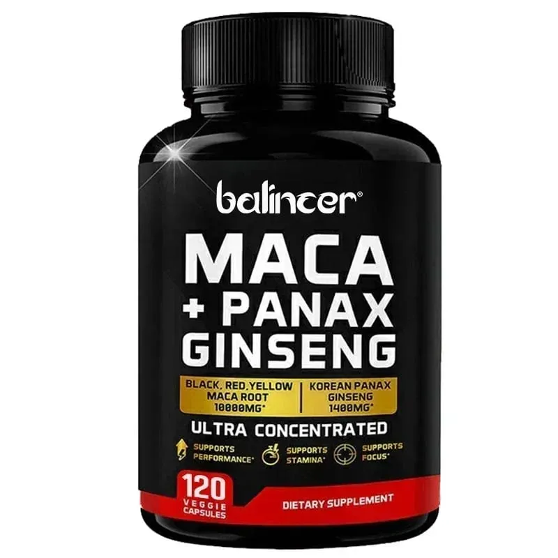 Maca és ginzeng kapszula 10000mg (sárga+piros+fekete) kivonat Erő állóképesség izomtömeg energia és izomtámogatás — image 9