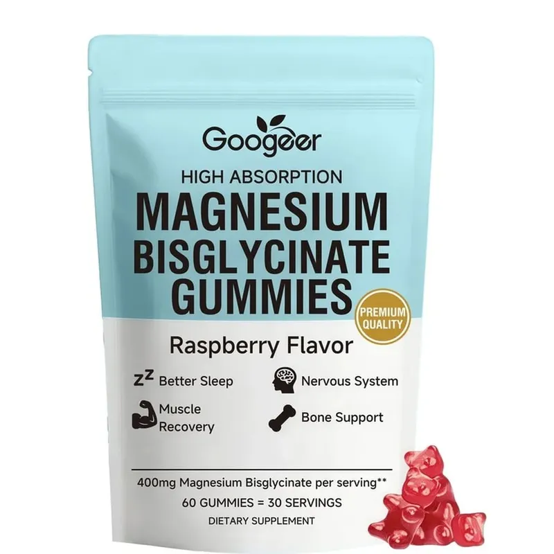 Magnesium Bisglycinate Gummies for Bone Muscle Sleep Support Nervous System Wellness with Vitamin D3 and Zinc 60 Gummies — image 9