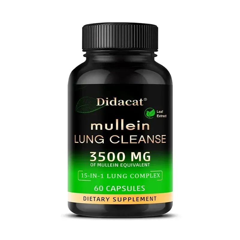 Mullein Leaf Extract Supplement Vitamin C Mineral Lung Cleansing Immune System Support 120 Capsules Health Supplement — image 8