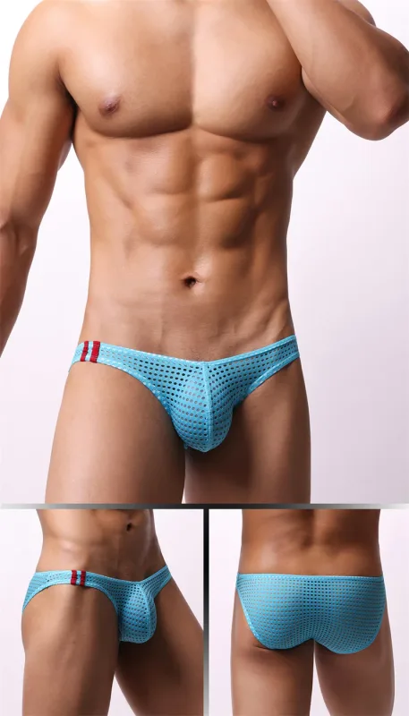 Cuecas masculinas verão respirável buracos roupa interior u convexo fino cintura baixa cuecas masculinas deslizamento calzoncillos — image 5