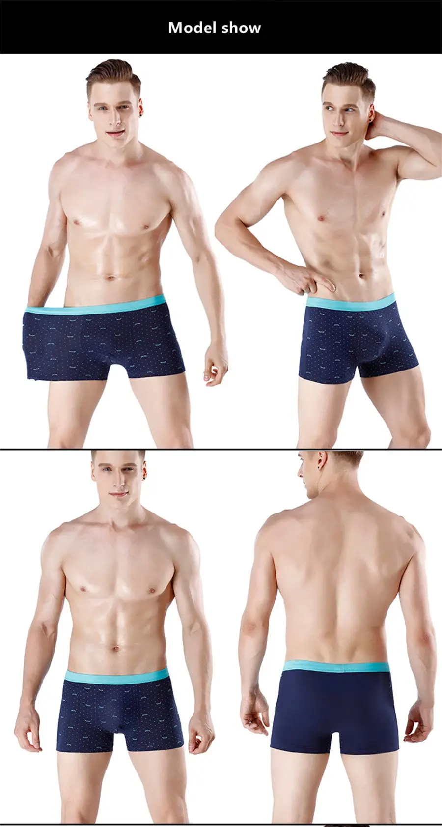 Plus Size Herr 160 kg Sömlösa trosor Bomullskalsonger Herr Underkläder Pure Cotton Boxershorts Man Intimate Boxers Märke — image 3