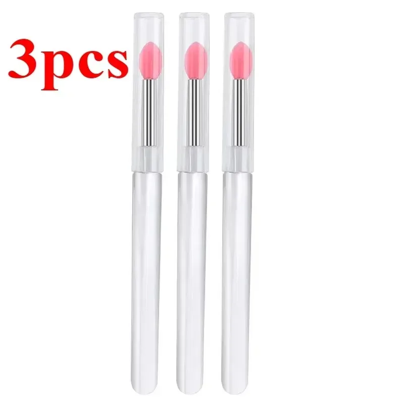 Brosse à lèvres Portable en Silicone, avec couvercle, doux, multifonctionnel, applicateur de baume à lèvres, rouge à lèvres, pinceaux de maquillage, 3/5/10 pièces — image 9