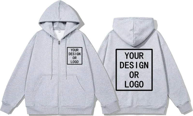 Personalisieren Sie Ihr eigenes Markenlogo/Bild mit Ihrem eigenen Design, personalisierbar, für Männer und Frauen, DIY-Reißverschluss-Kapuzenpullover, lässiger Kapuzenpullover, neuer Pullover