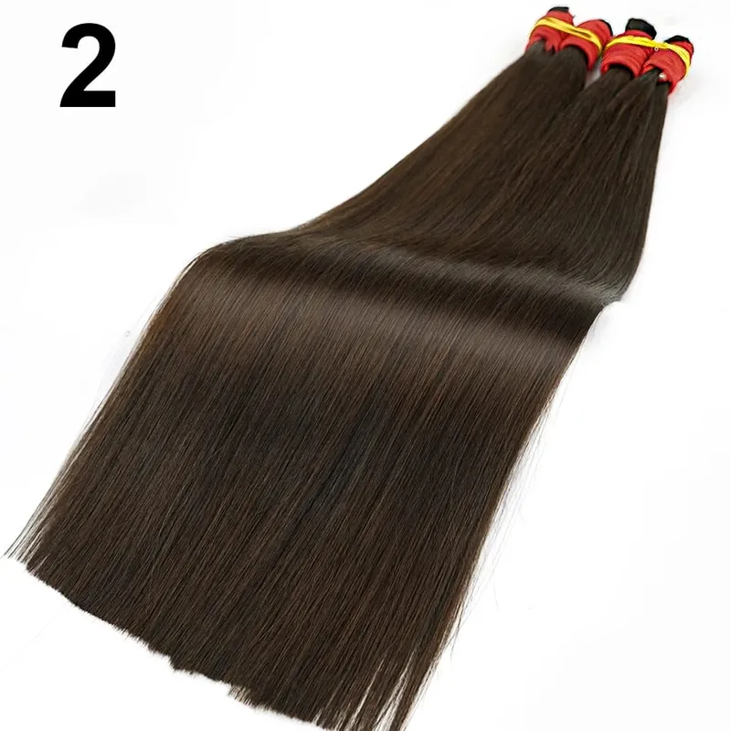 No Weft 100% Real Human Hair Extensions Remy Human Hair Bulk Μη επεξεργασμένα φυσικά μαύρα παρθένα ινδικά μαλλιά πλέξη για γυναίκες — image 16