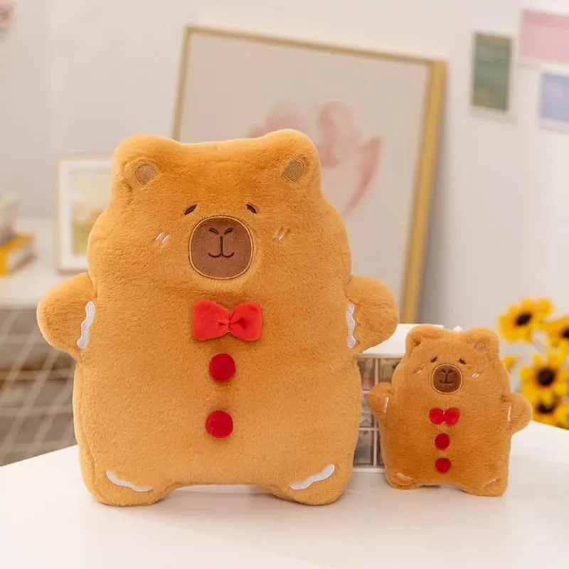 Christmas Pillow Capybara Gingerbread Soft Plush Toy Decoration Funny XMas Plushie High Quality Christmas Birthday Gift Decor — image 3
