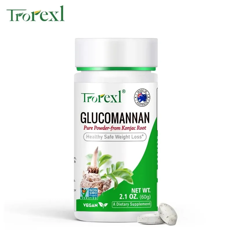 100 DB glükomannán por fogyás| Vegán és vegetáriánus | Nem GMO Gluténmentes