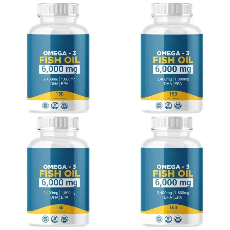 Omega 3 halolaj lágyzselé, nagy hatékonyságú EPA DHA napi étrend-kiegészítő felnőtteknek Támogatja az ízületek immunrendszerét 150 lágyzselé, nem GMO — image 11