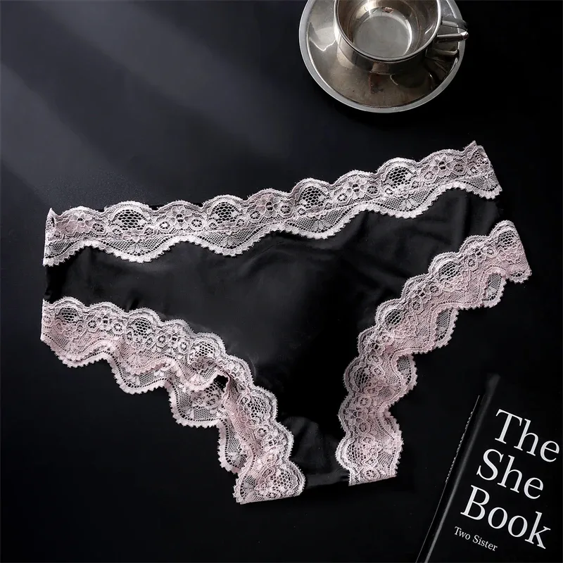 New adults 18 plus size cuecas masculino Lace 3D convex bag sexy men's underwear high elasticity string homme ice silk man thong — image 3