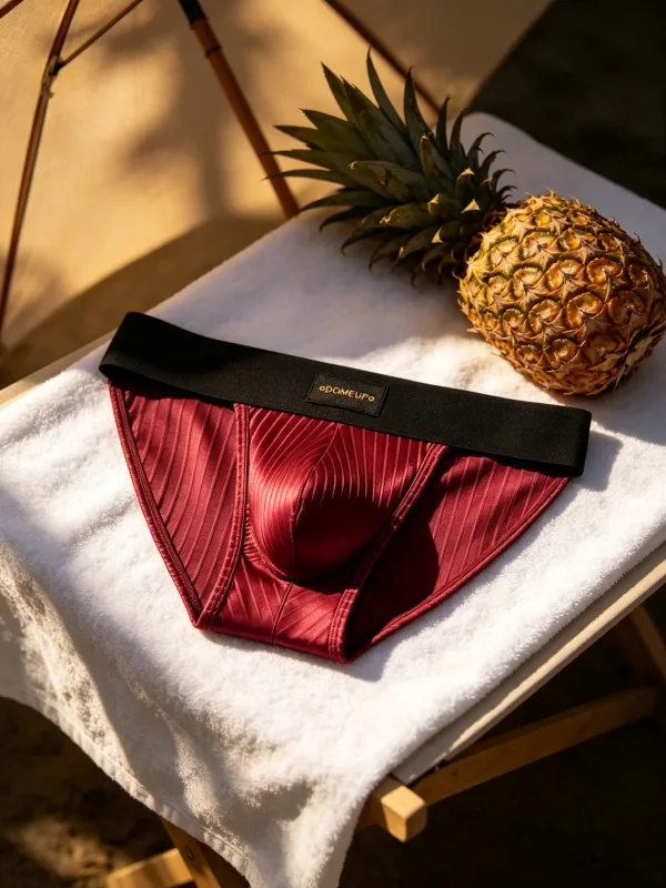 Panlalaking Kasuotang Panloob Makintab na may guhit na Triangle Briefs sa Harap ng Bulge Pouch Sexy Low Rise Slim Fit Pang-araw-araw na Panlalaking Panloob DP915 — image 22