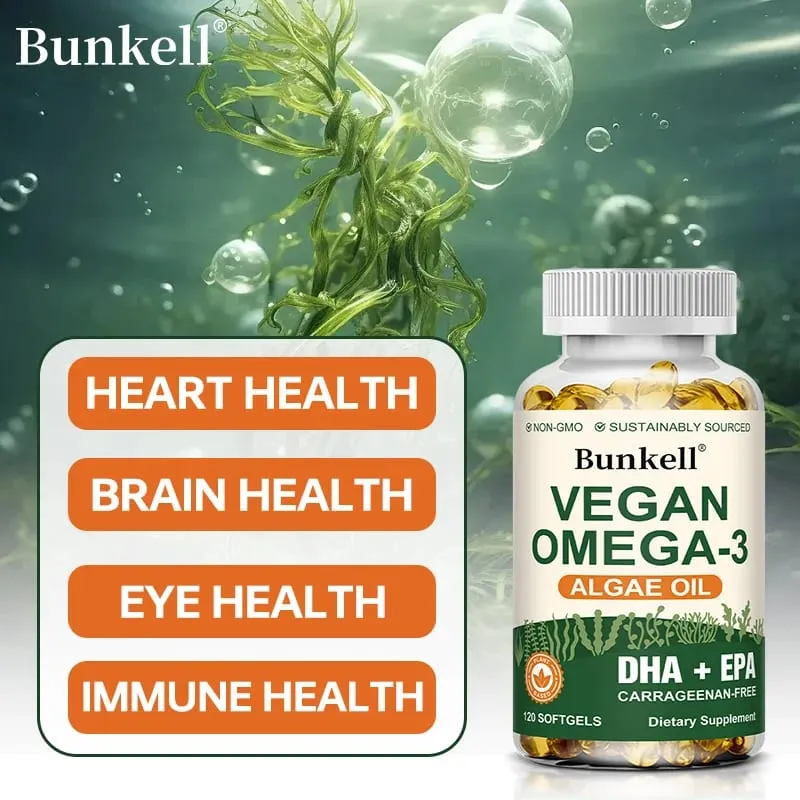 Omega 3 algaolaj | Plusz DHA EPA nem GMO Általános egészség | Halolaj-helyettesítő 120 kapszula Lágy kapszula — image 3