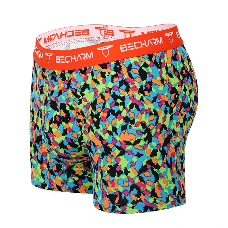 Nova calcinha masculina boxers shorts impressão azul-verde tamanho grande conjunto de cuecas masculinas boxer roupas sexy curto homme — image 2