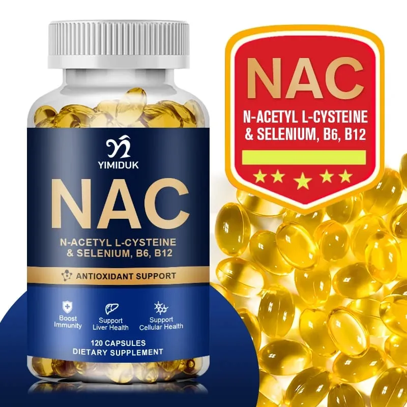 Καθαρές κάψουλες NAC με βιταμίνη Β12 Υποστηρίζουν την ενυδάτωση του δέρματος Αντιοξειδωτικό ανοσοποιητικό κυτταρική υγεία Αποτοξίνωση για άνδρες και γυναίκες — image 6