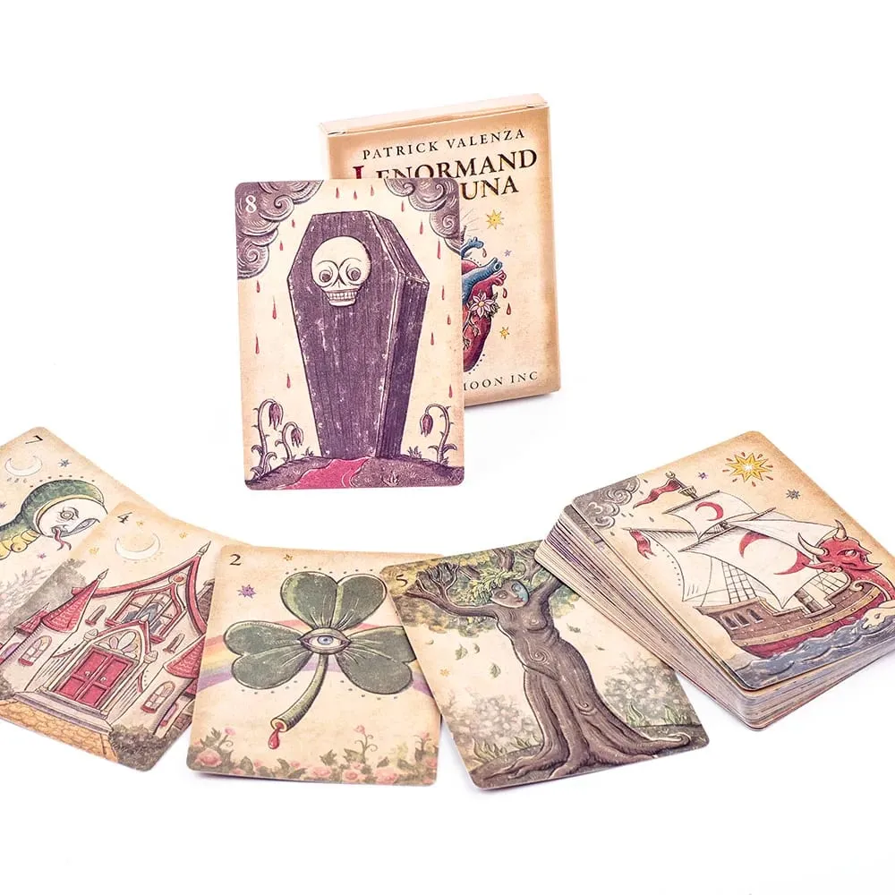 36 db Lenormand Della Luna Tarot Deck asztali kártyák csoportos játékokhoz bulikhoz Precognition & Divinatio Oracle készlet 7,3*10,2 cm
