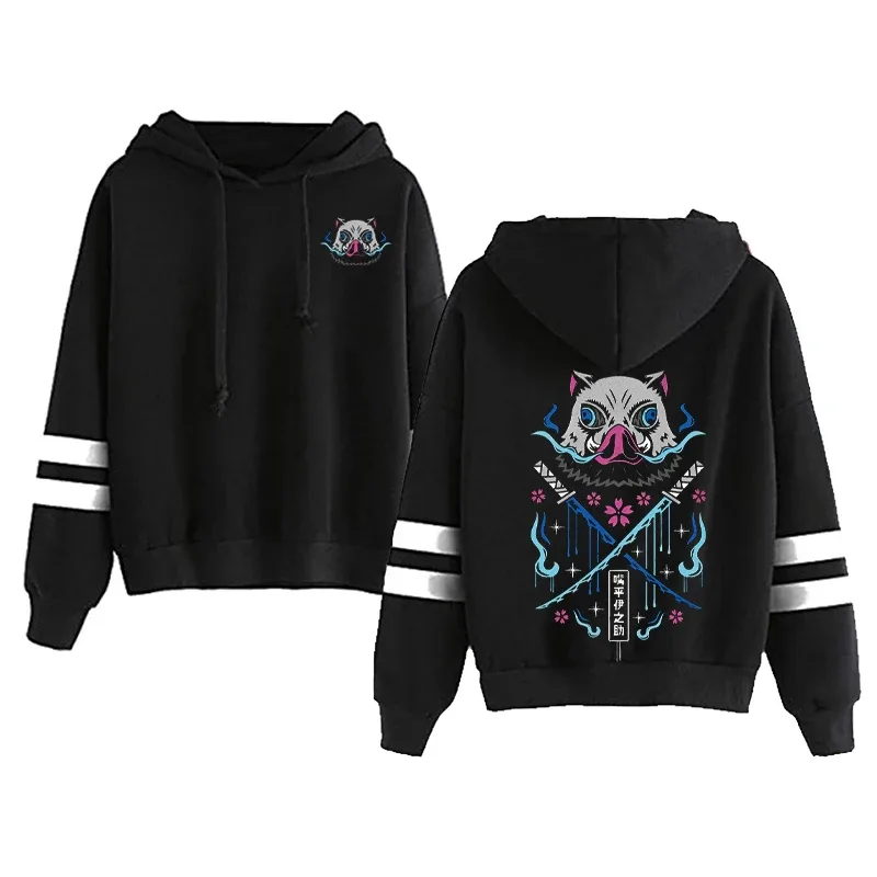 Inosuke anime hoodies das mulheres dos homens kimetsu não yaiba kawaii manga sweatshirts gótico harajuku com capuz pulôver casual streetwear
