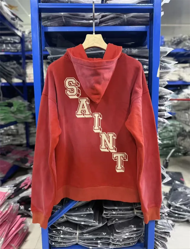 26SS SAINT OF MICHAEL Mxxxxxx BABY MICHAEL HOODIE Printed Distressed Long Sleeve Hooded Sweatshirt Cotton Hoodies For Men — image 9