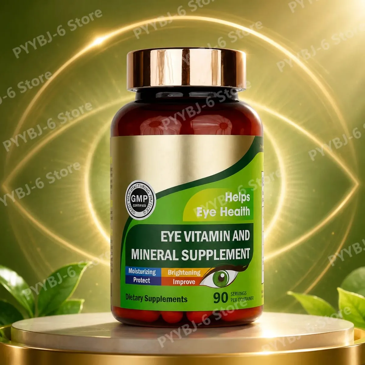 Lutein Eye Vitamins kapszula zeaxantin cinkkel Napi szem táplálék-kiegészítő Szemegészségügyi támogatás felnőtteknek 90 Count palack — image 1