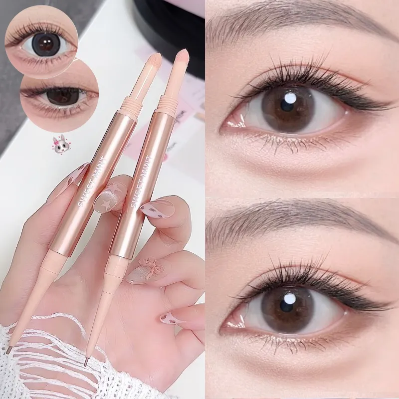 Double Headed Brightening Aegyo Sal Pen Waterproof Liing Silkworm Eyeliner Stick Highlighter Matte Shadow Pen Contour Μακιγιάζ ματιών
