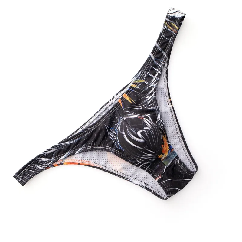 Tryckta trosor Herr Underkläder Sexiga Slip Hombre Bikinitrosor Man U Konvexa kalsonger Cuecas Calzoncillos Mesh Herrunderkläder — image 5