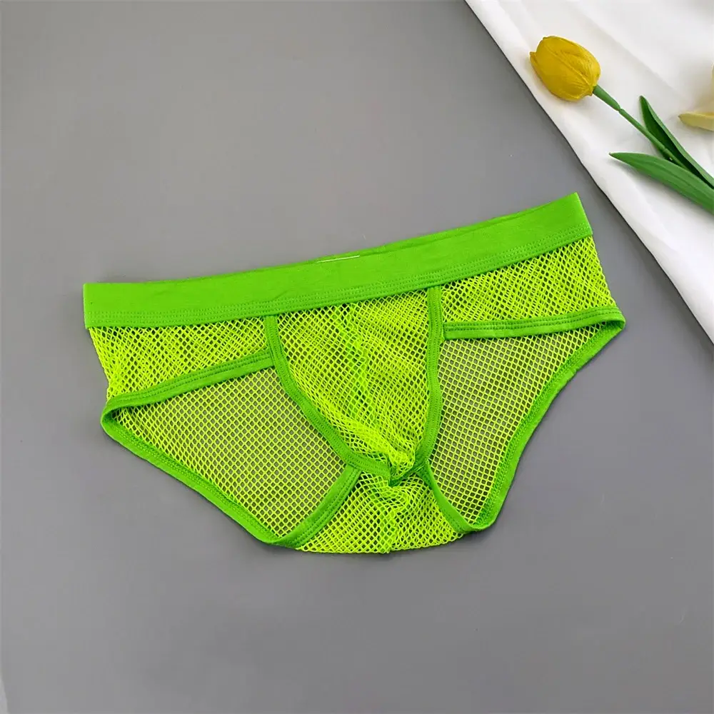 Hollow Out Mesh Męska bielizna w kształcie litery U Niski stan Przezroczyste figi bikini Oddychające majtki Plus Size — image 3