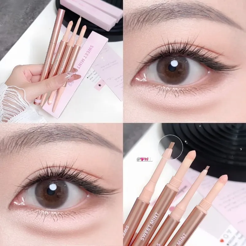 Double Headed Brightening Aegyo Sal Pen Waterproof Liing Silkworm Eyeliner Stick Highlighter Matte Shadow Pen Contour Μακιγιάζ ματιών