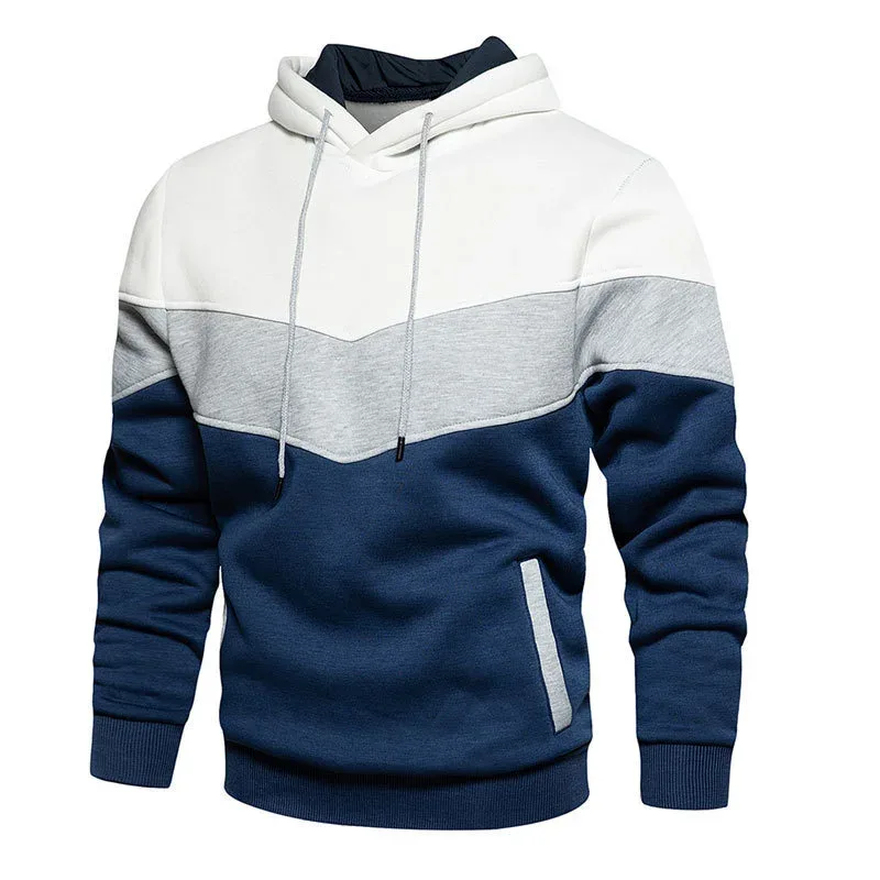 Spring Autumn Fashion splicing Men's Hoodies long sleeve Casual Hoodies Sweatshirts Sweatshirt men tops Pullover — image 3