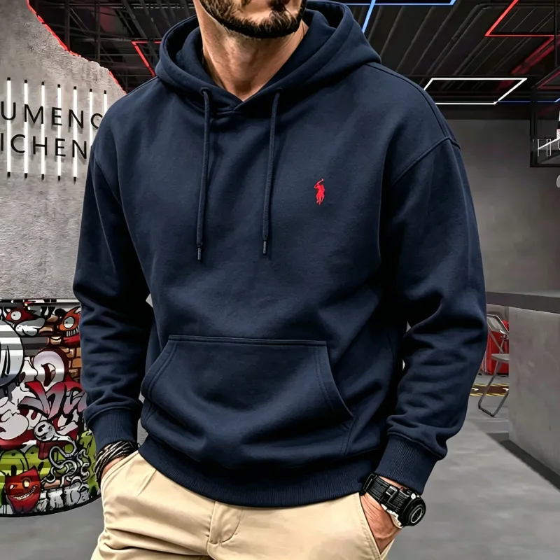 High-end na panlalaking hooded long-sleeved 2026 taglagas-taglamig maluho fashionable horse embroidery golf top casual hoodie panlalaking damit — image 4
