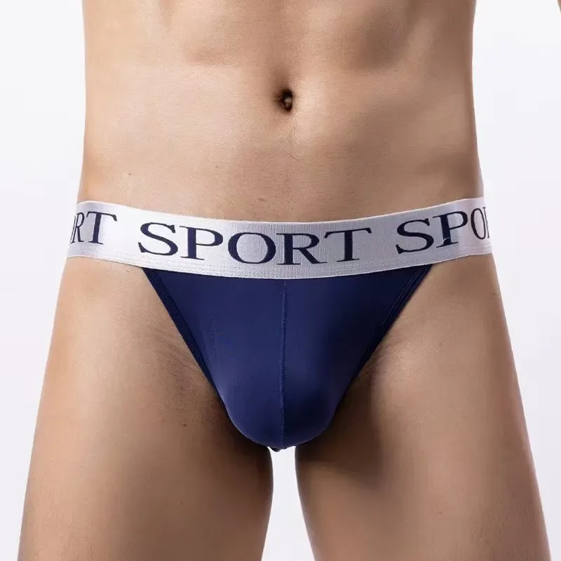 Men's ice briefs briefs Men's sensible pouch sports wicking sweat breathable mid-waist shorts 3256812605104336 — image 3