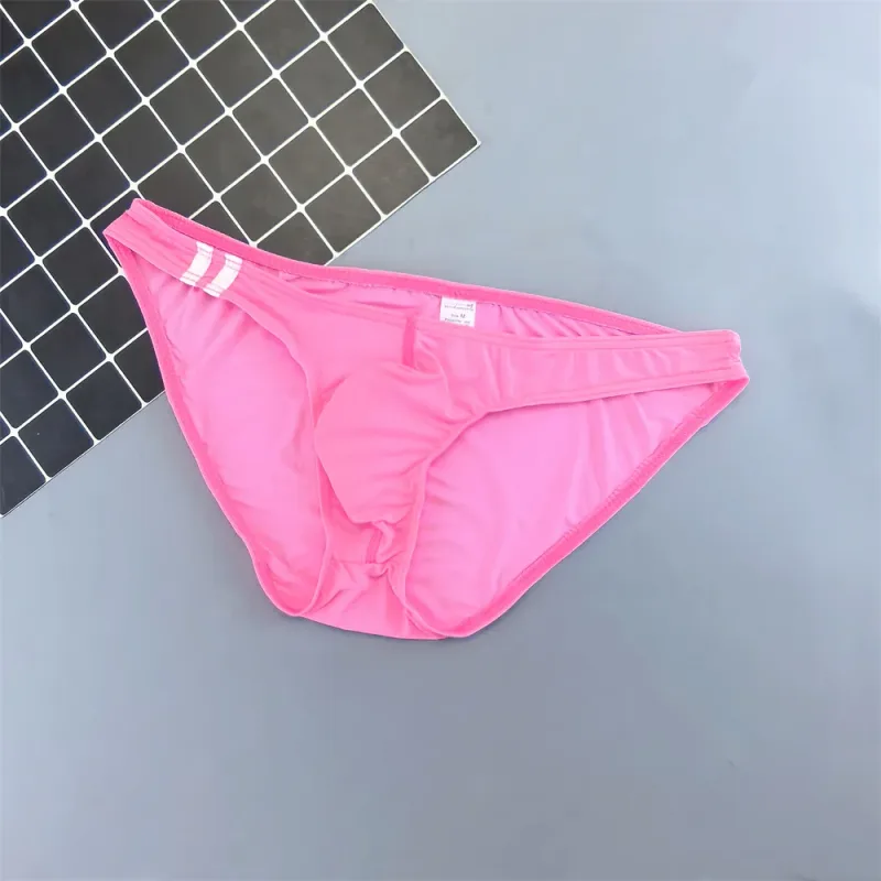 Mens Sexy Ice Silk Underwear Briefs Ultra Thin Seamless Panties Quick Dry Breathable Lingerie Male Comfortable Plus Size Panty