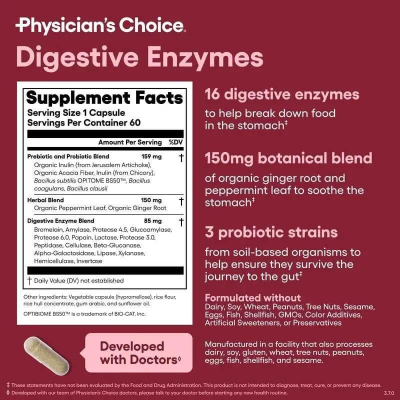 Emésztőenzimek – Belek egészsége Multi Enzymes Organikus prebiotikumok és probiotikumok az emésztés egészségéért — image 5