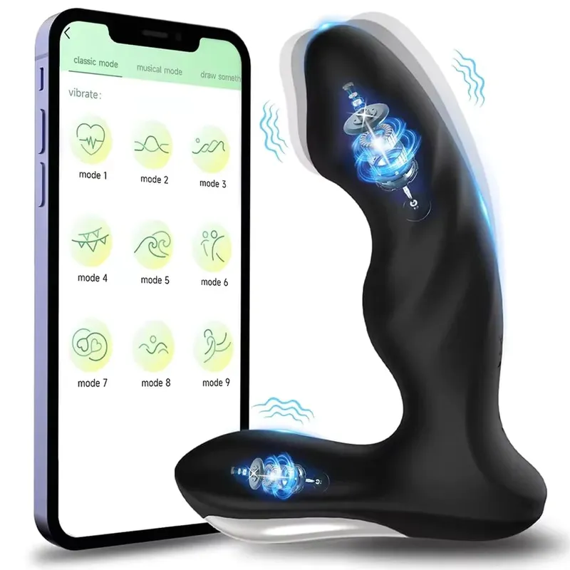 Prostate Massager Anal Vibrator Anal Toys Butt Plug 10 Vibrating Thrusting Anal Plug Male Sex Toys Anal Plug Couple Adult Toy — image 7