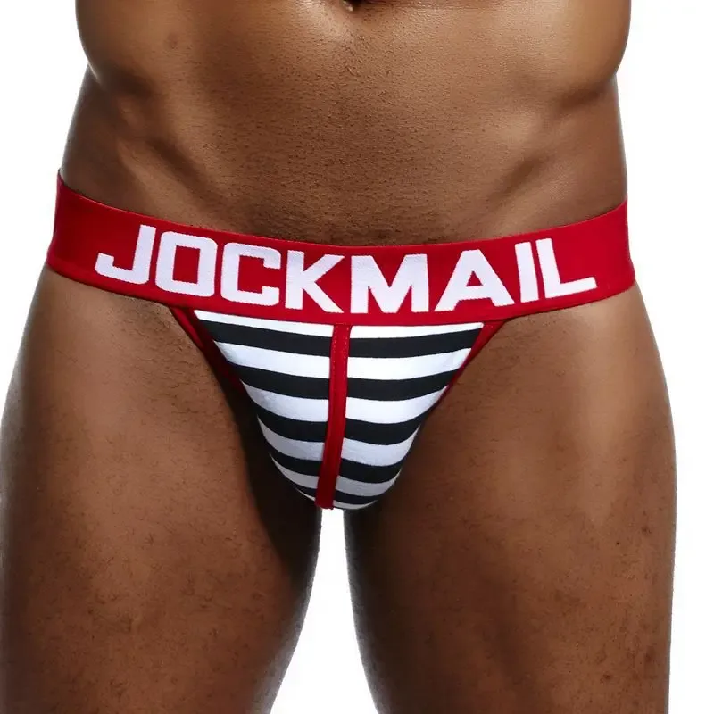 Jockmail Cotton Men's High-Cut Briefs, Striped Underwear for Men, Soft and Comfortable, Gay Cueca — image 4