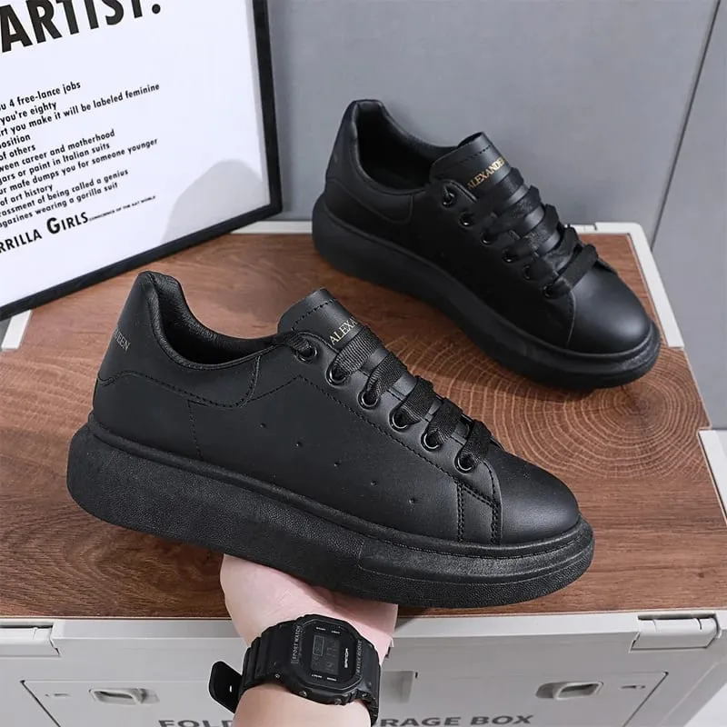 Fehér vulkanizált tornacipők Férfi Lapos Kényelmes Cipők Fűzős Zapatillas Hombre Női Alkalmi tornacipők Nagy 35-45 — image 3