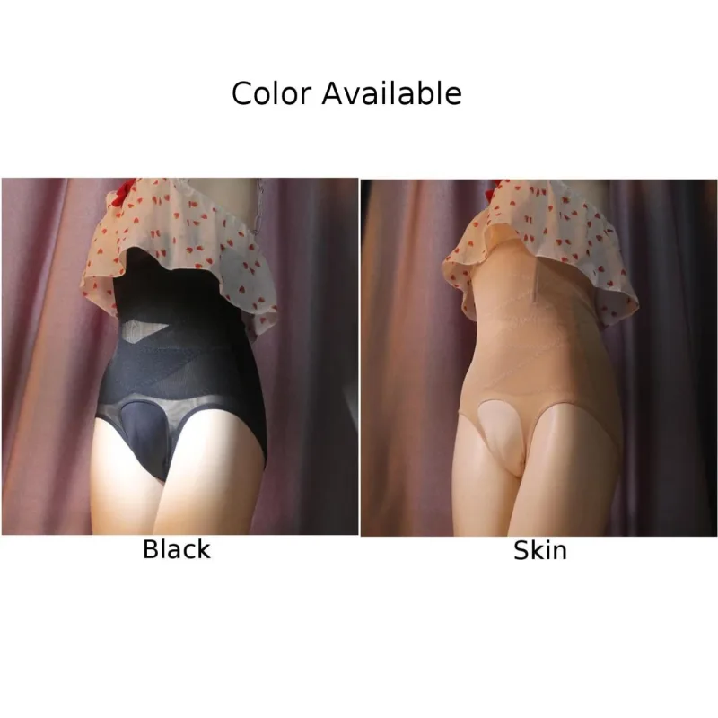 Crossdress ng Men's High Waist Panties, Transgender Hiding Gaff Panties, Shaping Briefs Black/Skin Color, M XL Sizes — image 5