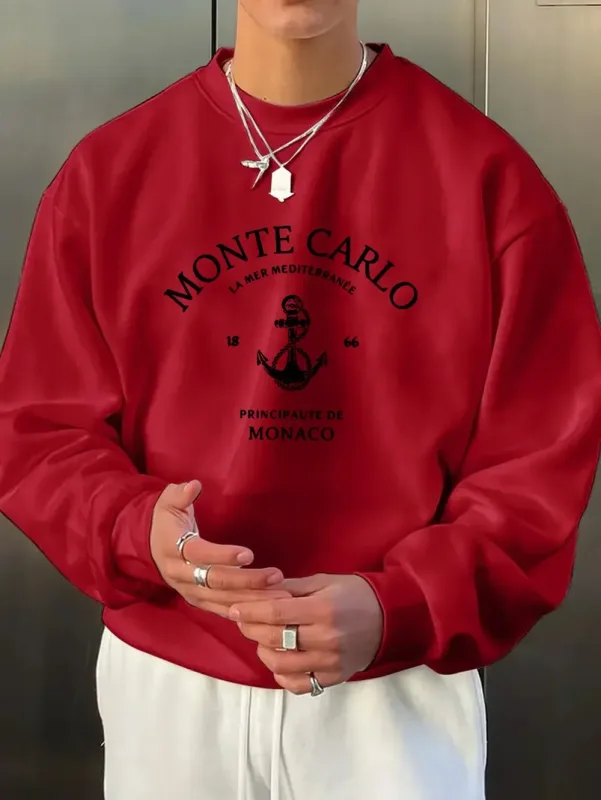 Ang bagong men's round-neck sweatshirt para sa Spring and Autumn 2026 ay kaswal at kumportable sa 3D letter pattern printing — image 8