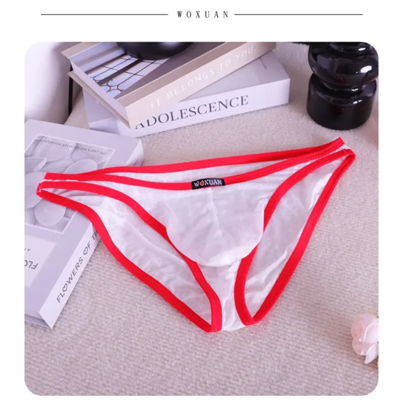 3PCS Lace Convex Briefs Men's Briefs Transparent Sexy Low Waist Mesh Quick-drying Solid Color Breathable Men Underwear — image 10
