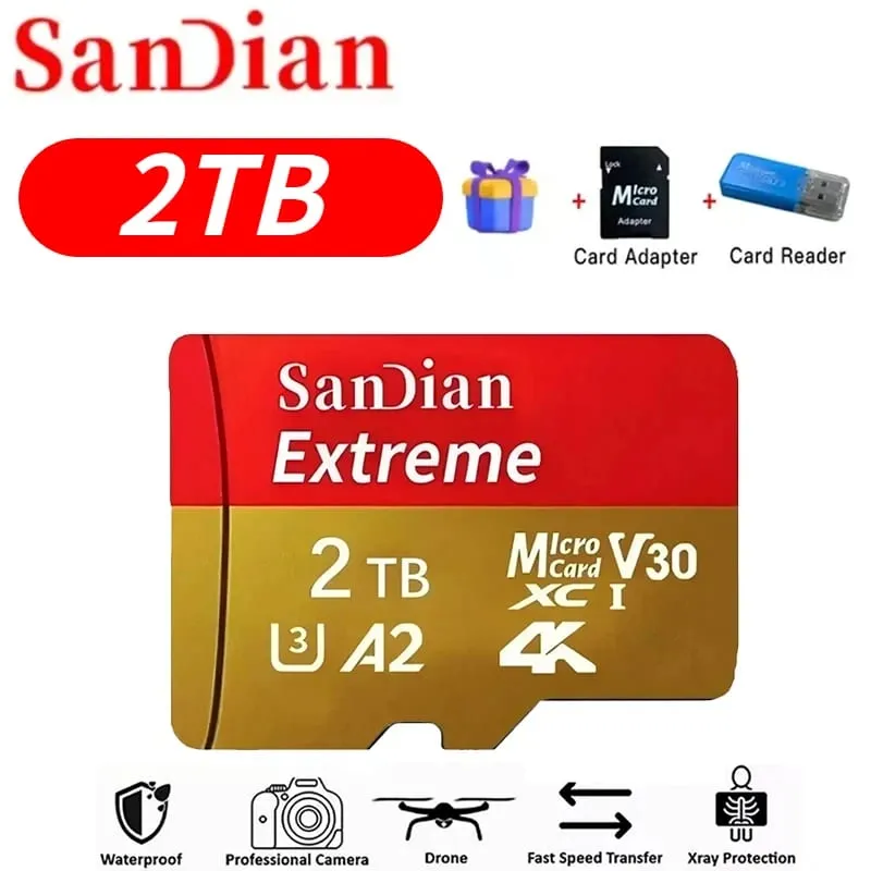 High-Speed ​​Storge SD Card 128GB Original Micro TF Card 512GB Class 10 High Speed ​​Transfer for Camera/PC/Thone