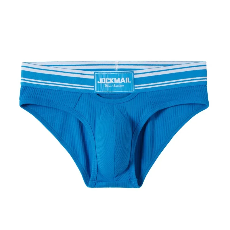Jockmail Mens Underwear New Arrivalmen Briefs Plaid Pit Cotton Sexyu Bag Front and Rear Openings Cut Outlow Waist Breathable
