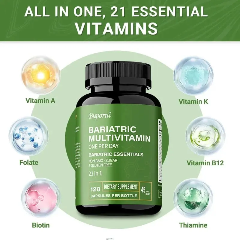 Bariatric multivitamin-kiegészítő – 21 vitamint és ásványi anyagot tartalmaz az általános egészség és az energiaszint fenntartása érdekében — image 5