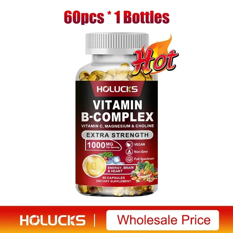 B1-vitaminban gazdag komplex B-vitamin-kiegészítő B2-B3-B5-B6-biotin, Erő Energia-támogató Az agy és a szív elősegíti az anyagcserét — image 6
