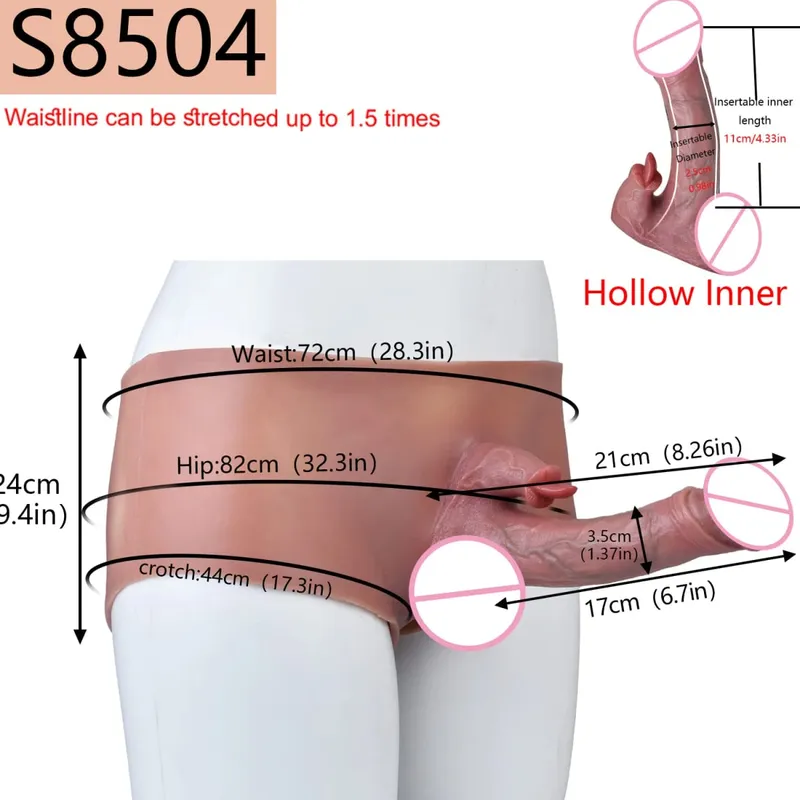 2 Colors Huge Hollow Dildo Pants High Waist Strap-On Penis Extender насадка на член For Men Delay Ejaculation Ultra Dildo — image 11