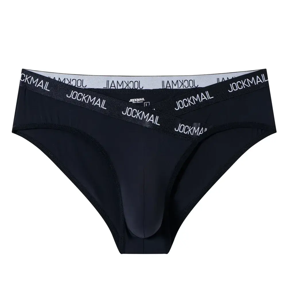 Jockmail Mens Underwear Low Waist Sexy Letter Sports Breathable Summer Ice Silk Briefs Malaking Bag Nylon Solid na Kulay na Panti ng Lalaki — image 35