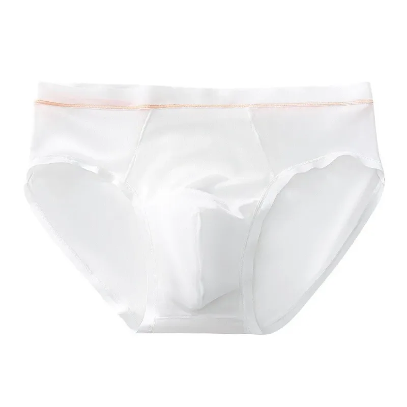 Men's Seamless Ice Silk Briefs Underwear Bulge Pouch Solid Breathable Panties Sexy U Convex Pouch Lingerie Underpants — image 13