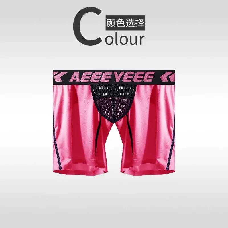 Roupa interior masculina alongamento de seda gelo esporte boxers cuecas sexy brinquedo calcinha dos homens correndo lingerie solta tamanho grande boxer shorts — image 28