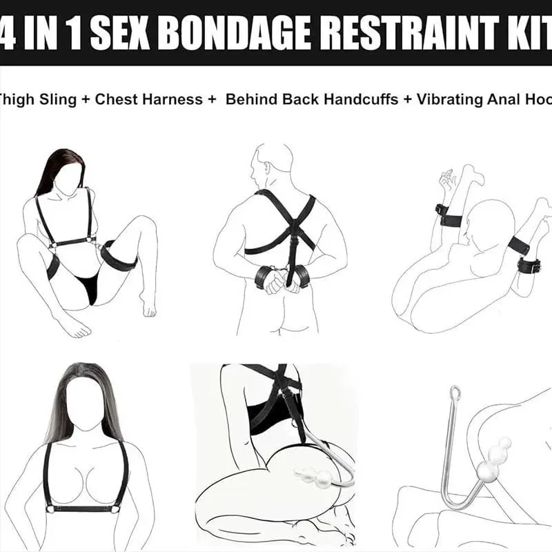 SM Felnőtt szexjáték Hátsó kötésű nyílászáró dugó Anális horog Bondage játékok Bdsm készlet Slave Bondage bilincs páros játék 18+ — image 3