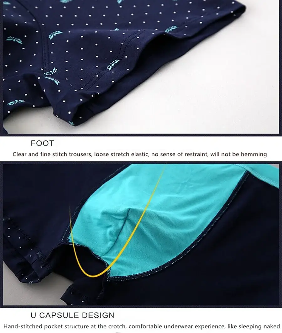 Plus Size Herr 160 kg Sömlösa trosor Bomullskalsonger Herr Underkläder Pure Cotton Boxershorts Man Intimate Boxers Märke — image 6