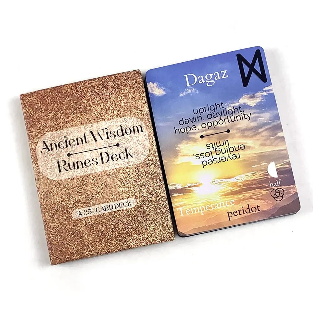 New Ancient Wisdom Runes Deck A 25 Precious Oracle Cards For Inspire Your Life and Destiny Κάρτες παιχνιδιού Διαλογισμός και παιχνίδια πάρτι